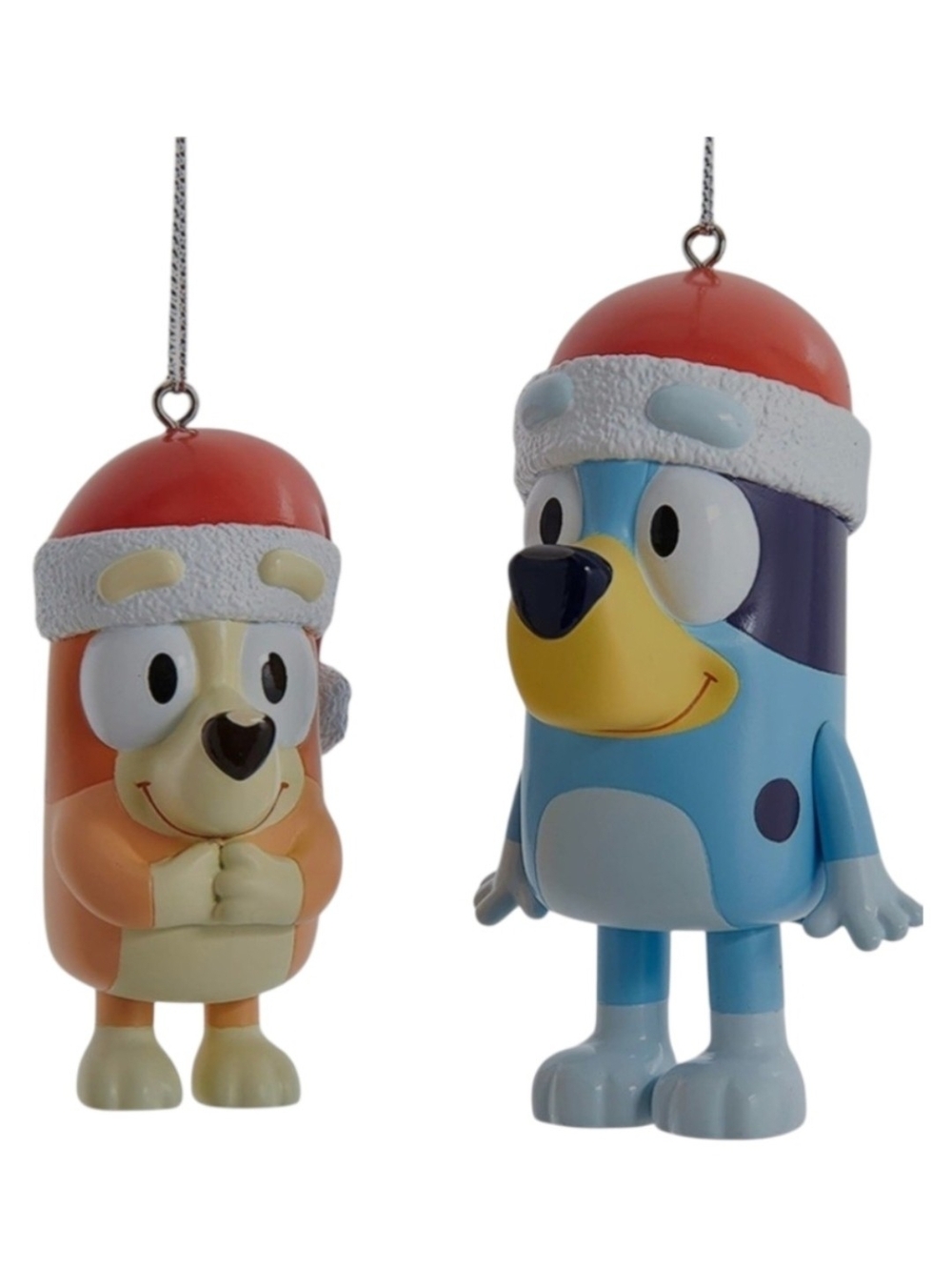 Bluey And Bingo Wearing Santa Hat Christmas Tree Ornaments